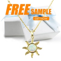 Collier pendentif tournesol en argent 925 plaqué rhodium et or rose tendance avec opale de feu pour femmes - Mariage, fiançailles, fête