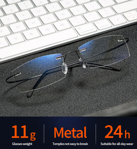 <span class=keywords><strong>Gafas</strong></span> de lectura unisex, <span class=keywords><strong>gafas</strong></span> ópticas antiluz azul para <span class=keywords><strong>presbicia</strong></span>, para mujeres y hombres, +1.0D-+4.0D, montura de titanio sin marco, <span class=keywords><strong>gafas</strong></span> de lectura - Product Image 4