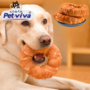Köpek aperatifler Teething Sticks tavuk çörekler sarılmış et yüksek Protein büyük tavuk diş çıkarma halkaları gıda köpekler davranır - Product Image 1