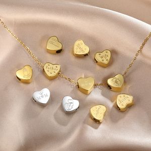 Collares de moda de joyería de serie familiar DIY de acero inoxidable en forma de corazón para madre, padre, esposa, hermana, hijo, <span class=keywords><strong>Dios</strong></span> - Product Image 2