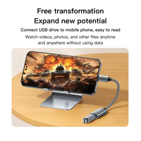 SAMZHE Cable Adaptador OTG USB2.0 Tipo-C de 480Mbps, 0.12m, Aleación de Aluminio, para iPhone 17/16/15, iPad, Android, Laptop, PC