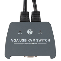 Commutateur KVM VGA Full HD 1080P VCOM pour la connexion de deux ordinateurs, clavier, souris, sélecteur vidéo, console