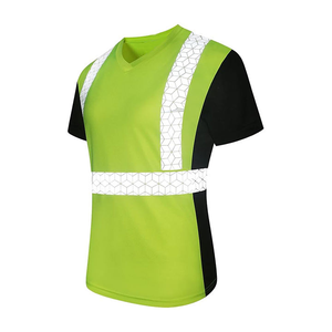 Hot Sales Construction Work Reflective Safety Vest Hi <b>Vis</b> Cotton Short Sleeve <b>T</b> <b>Shirt</b> with Custom Logo Support - Product Image 3