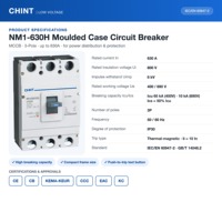 Disjoncteur à boîtier moulé Chint NM1-630S NM1-630H NM1-630R 630A 500A 400A 3P 4P 35-70kA IEC 60947-2