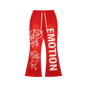 Pantalones acampanados informales con estampado en caliente y bordado de letras EMOTION mixtas de alta calidad para hombre - Product Image 2
