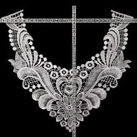 Accessoire de vêtement DIY : Col détachable, Corsage, Bordure de col, Col en dentelle soluble dans l'eau, Bordure en polyester, Faux col ajouré