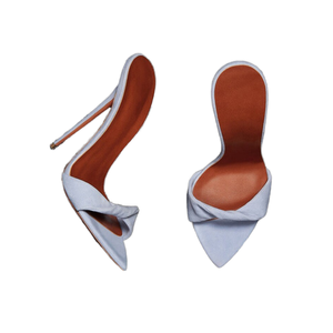 Custom High Heels Women's PU Sandals with Pointed Toe Slip-On Closure <b>for</b> <b>Wedding</b> Bride - Product Image 4