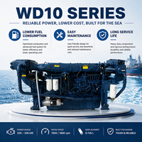 Moteur diesel marin Weichai WD10 Series WD10C190-15 190HP 1500RPM à 6 cylindres en ligne pour bateau de travail et bateau de pêche