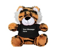 Promotion de jouets en peluche tigre de petite taille avec votre logo t-shirt en peluche sur mesure