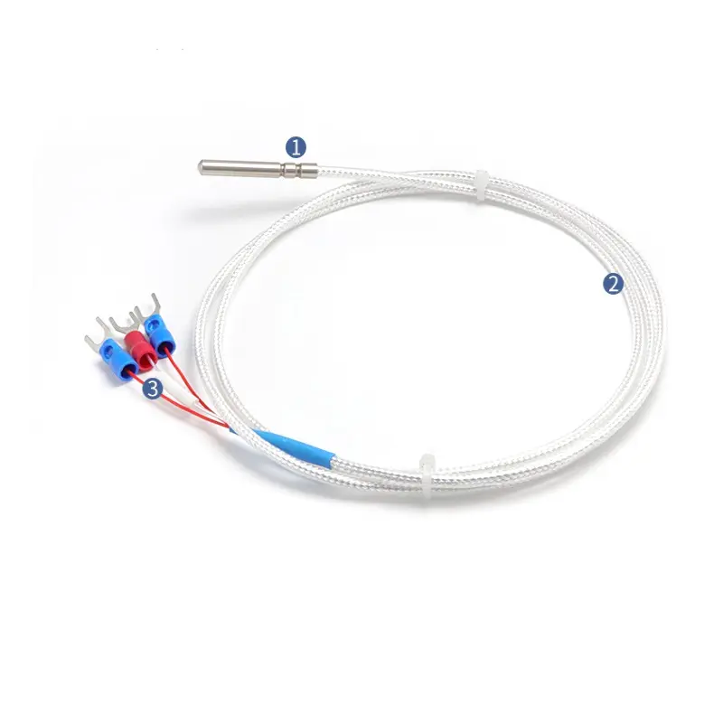 Alta Precisión 3 cables 4 cables impermeable PT1000 Rtd PT100 Sensor de temperatura termopar tipo K resistencia térmica