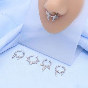 Acero inoxidable Halloween joyería geométrica murciélago <span class=keywords><strong>nariz</strong></span> Clip Unisex oro cuerno <span class=keywords><strong>nariz</strong></span> anillos ninguno <span class=keywords><strong>Piercing</strong></span> <span class=keywords><strong>nariz</strong></span> anillo - Product Image 3