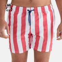 Short de planche extensible à 4 voies de haute qualité et maillot de bain respirant imprimé à rayures Short de course personnalisé