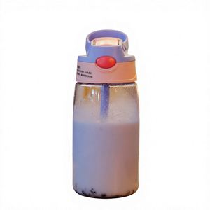 Bouteille d'eau à paille anti-fuite pour enfants avec couvercle, en plastique PC écologique, motif dessin animé, pour usage extérieur - Product Image 3