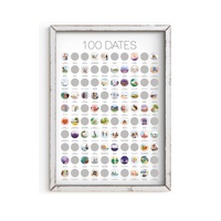 Affiche à gratter personnalisée pour couples : Défi romantique de 100 idées de soirées romantiques
