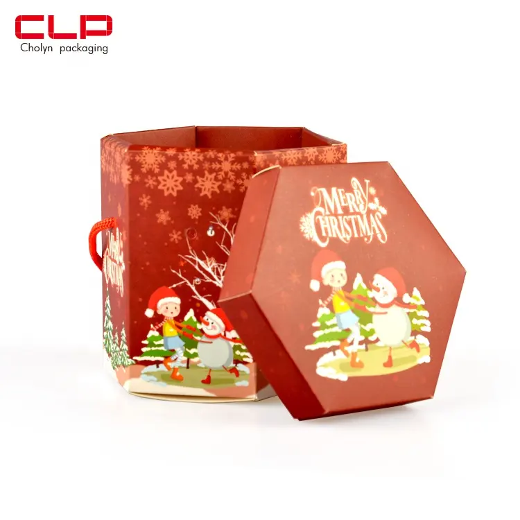 CLP Cholyn-cajas para regalos de Navidad, cajas para regalos de vacaciones, copos de nieve, color rojo y blanco