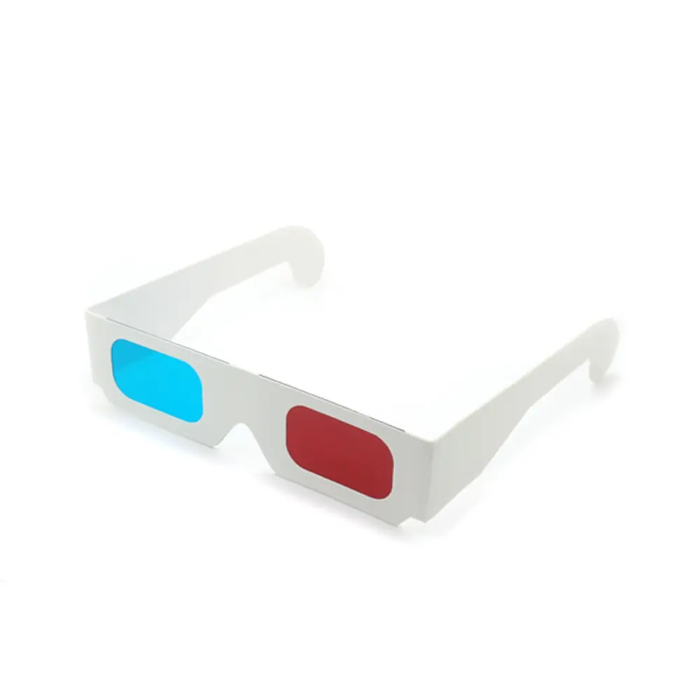 Kacamata 3D Kertas 3D Kardus Sekali Pakai Cyan Merah Cinema Kustom Penampil 3D
