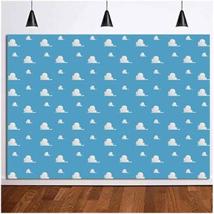 Toile de fond photo pour fête d'anniversaire d'enfant sur le thème de Boy Story, ciel bleu, nuages blancs, toile de fond photo pour baby shower en vinyle - Product Image 3
