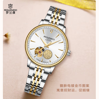 Herren Casual-Uhr Vollautomatisch Mechanisch Edelstahl Saphirglas 5BAR Wasserdicht Klassisches Open-Work-Design