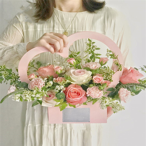 Creativa plegable en forma de corazón flor caja de embalaje florista Portátil Bolsa - Product Image 2