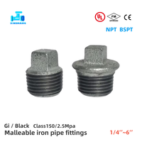 FM UL Meilleure vente Raccord de tuyauterie en fonte malléable galvanisé 3/4 pouce, Raccord hexagonal réducteur, Manchon, Coude, Croix, Bouchon pour eau et gaz