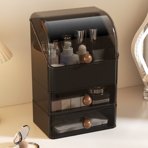 Cosmetic Storage <b>Box</b> With Drawers Pet Material Desktop <b>Makeup</b> Organizer For Skincare Products Dustproof Design - Product Image 1