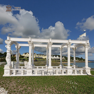 Trevi Europese Stijl Luxueus En Elegant Natuurlijk Wit Marmer Rechthoekig Tuinhuisje Met Grieks Vrouwenbeeld - Product Image 6