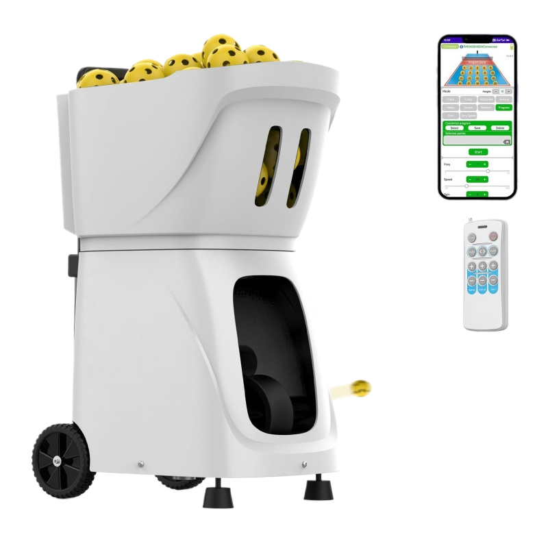 Smart Pickleball Machine Auto Feed 85 Ball Capacity Suitable All Level Players Multiple Serve Modes Trainer