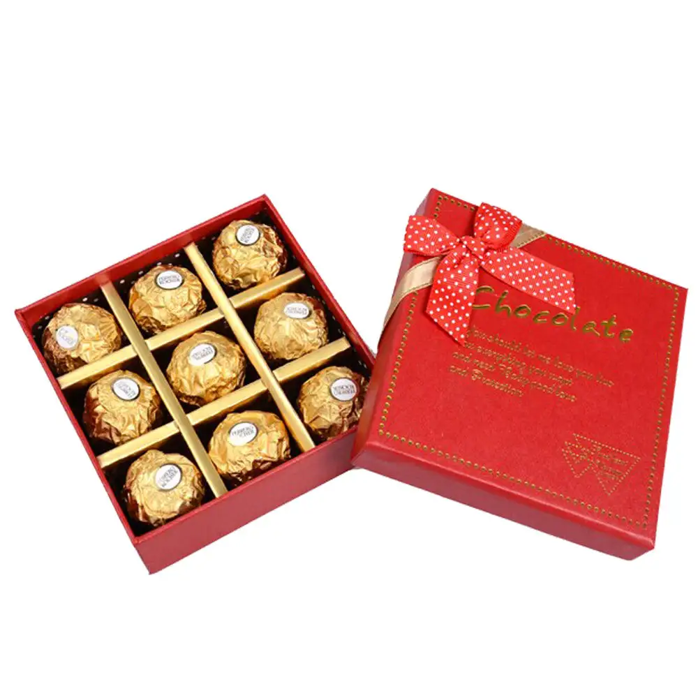 Caja de regalo de Navidad con diseño personalizado, embalaje de cartón de lujo con cavidades para Chocolate y dulces