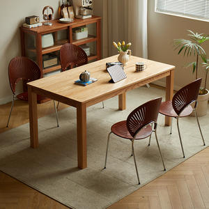 Nordic Dining Chair Wood Metal Frame <b>Backrest</b> Adult Home Use - Product Image 5