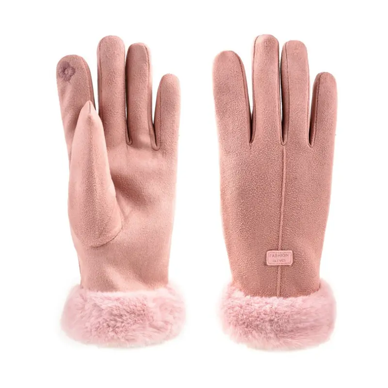 Deerskin Velvet Winter Gloves Women's Warm gloves Winter Outdoor Riding Gloves