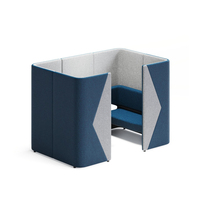 Cabine de réunion insonorisée modulaire écologique moderne avec canapé de confidentialité à dossier haut pour espace de vie ouvert