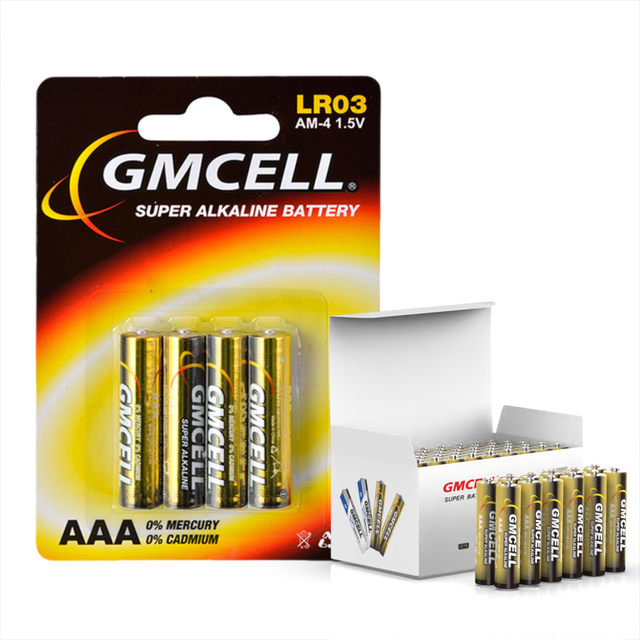 GMCELL LR03 140mins Duration AAA Alkaline Dry Cell Battery 1.5V Primary Batteries for Home Appliances & TV Remote Control