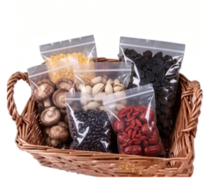 Sacs en polyéthylène transparents personnalisables, refermables avec fermeture éclair, qualité alimentaire, pour emballage de boulangerie - Product Image 1