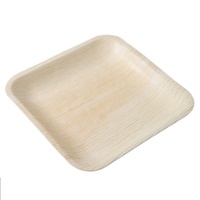 Assiettes jetables en feuilles de palmier 4, 6, 8, 10 pouces, carrées, ovales, biodégradables, avec compartiments, écologiques, pour mariage, restauration, lot en vrac