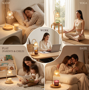 Lampe chauffe-bougie en bois massif avec logo personnalisé OEM, 4 niveaux de luminosité réglables, pour la vente en gros - Product Image 6