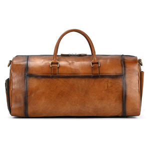 Sacs à main pour hommes en cuir véritable européen, sacs de voyage en cuir pleine fleur couleur vieillie, sacs de sport grande capacité - Product Image 3