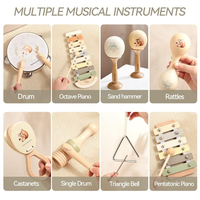 Orff Set instrumen pengajaran dini mainan musik perkusi menenangkan bayi termasuk Drum Maraca Rattle