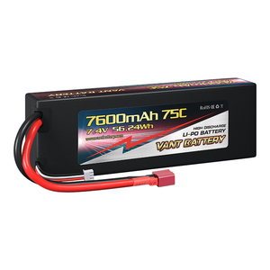 Batterie RC 2S Lithium polymère 7.4V 7600mAh 75C HIGH POWER HardCase pour voitures à l'échelle 1/10 avec TRX & DENAS - Product Image 1