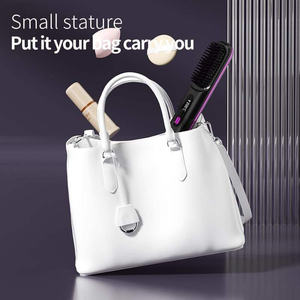 Brosse lissante sans fil portable, ions négatifs, céramique chauffante, écran LCD, rechargeable par USB, pour voyage, maison, salon - Product Image 5