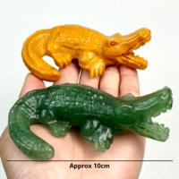 Vente en gros de figurines de crocodile en cristal de 10 cm, diverses pierres précieuses, pour la décoration et les cadeaux