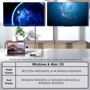 Bùng nổ mô hình Wavlink WL-UG69DH2 Màn hình Kép USB + Type-C để kép 4K HD hiển thị cổng adapter Splitter - Product Image 2