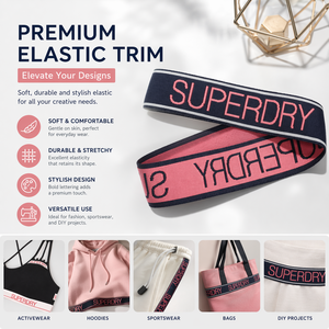 Banda Elástica de Poliéster/Nailon Tejida en Jacquard de 30 mm con Logotipo Personalizado, Soporte para Marca, Ropa Interior OEM/ODM, Grado de Rendimiento Elite - Product Image 1