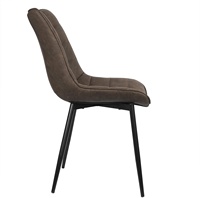 Chaise de salle à manger en imitation cuir rembourrée marron avec pieds en acier Design de cuisine moderne