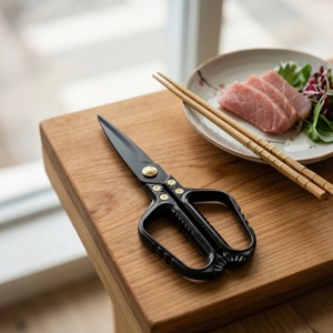 Stainless Steel <b>Kitchen</b> <b>Scissors</b> Straight Head Black And Silver Home Use Multi Functional Shears For Cooking - Product Image 1