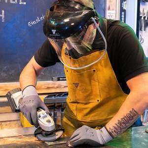 Visière de protection en polycarbonate noir réglable et ergonomique STEEL PLANT, grand champ de vision, idéale pour le métal, le <span class=keywords><strong>bois</strong></span> et le plastique - Product Image 6