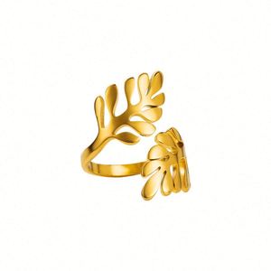 Bague punk en acier inoxydable plaqué or, motif soleil, nœud papillon, cœur, large ouverture, accessoires pour femmes et hommes, bijoux de mode DIY - Product Image 6