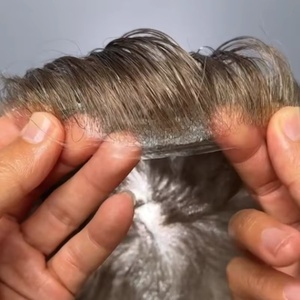 Protesi Capillare <span class=keywords><strong>Uomo</strong></span> in PU Sottile Effetto Naturale, Sistema di Sostituzione <span class=keywords><strong>Capelli</strong></span> Umani Remy con Onde Morbide e Attaccatura a V, Senza Nodi - Product Image 3