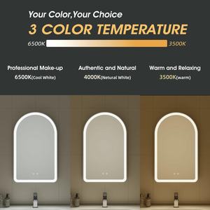 Nhà máy khách sạn bán buôn có thể điều chỉnh cảm ứng chống sương mù đóng khung chức năng bộ nhớ chiếu sáng với đèn LED cong Gương phòng tắm - Product Image 3