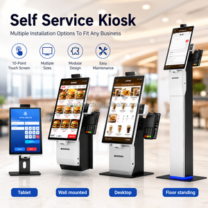 Kiosco de autoservicio con pantalla táctil capacitiva de escritorio, podio/lectern de pie, terminal POS de autoservicio con escáner de código de barras integrado y NFC - Product Image 4