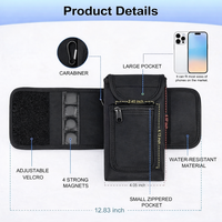 Porte-bouteille d'eau magnétique, étanche, durable et léger pour rack de squat, avec poche pour téléphone, poche zippée et clip à clés pour la salle de sport